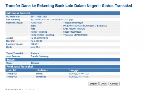 Bantu Dana Operasional TK Ananda & KB Intan di Kulonprogo